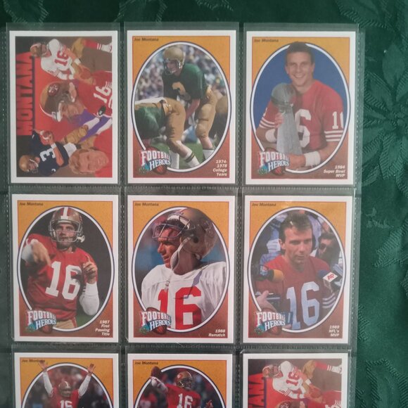 Set of 9 Joe Montana Football Heroes (missing #2, double of #9) - Picture 1 of 2